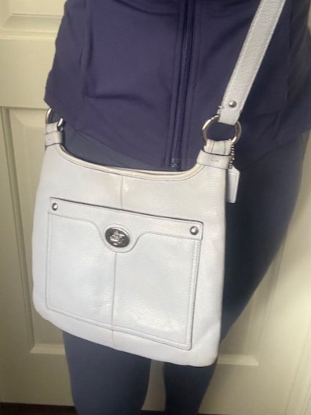 Coach Periwinkle Leather Crossbody Bag | Authentic | Original Tags & Care Card - Picture 14 of 16
